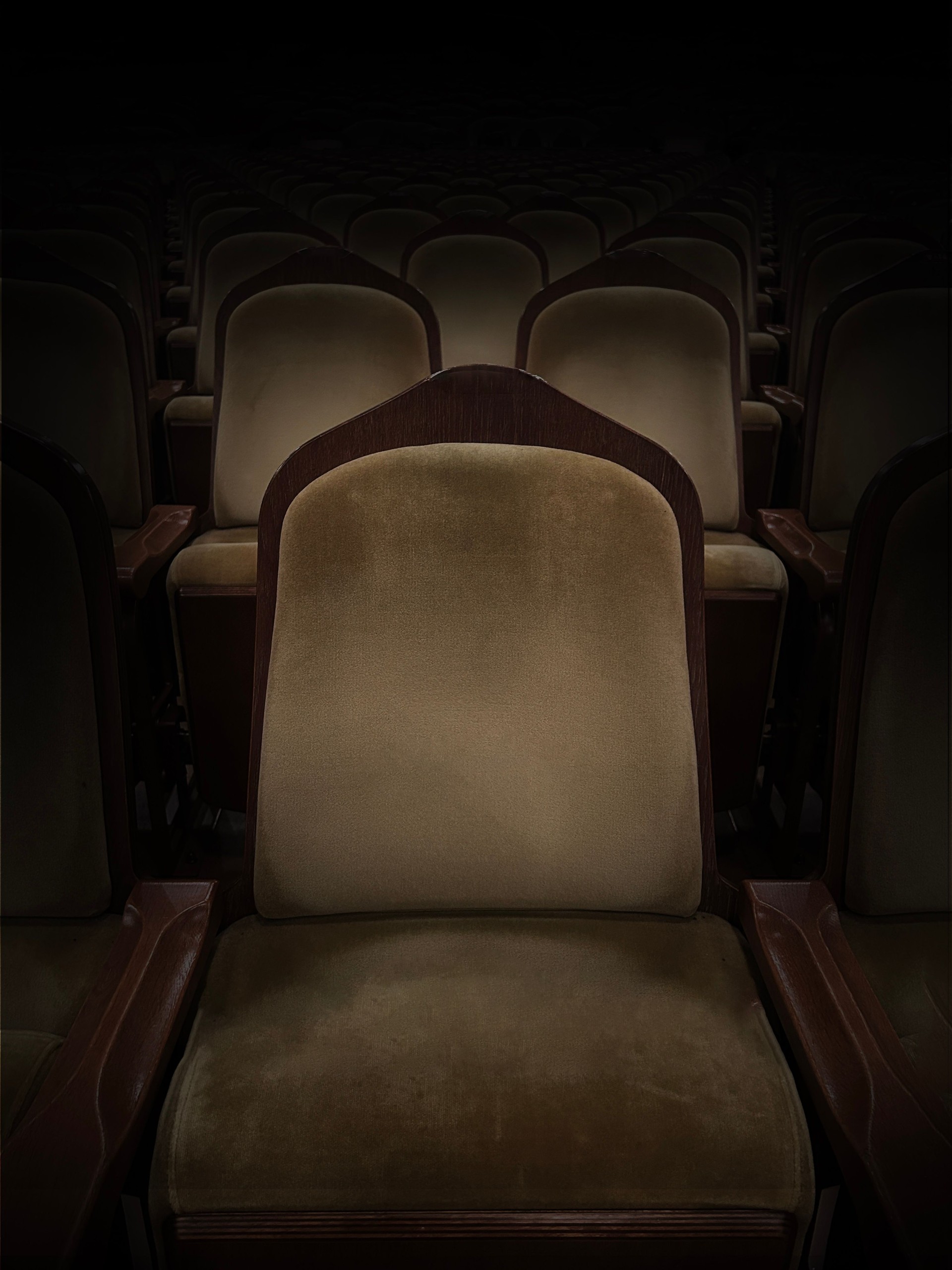 Red seats illuminated by movie theater spotlights cleaning service in Yalova and Izmit